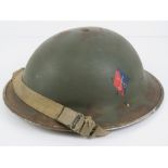 A WWII British 2nd B.E.F Royal Artillery helmet dated 1939, with liner.