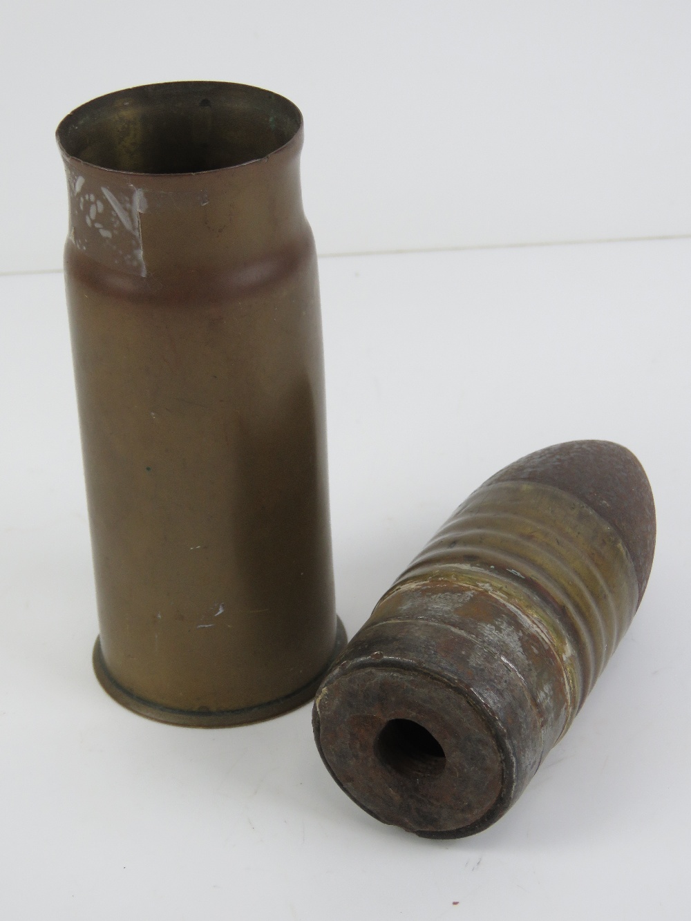 An inert 47mm Hotchkiss made revolving cannon round with armour piercing tip, 23cm in length. - Image 2 of 3