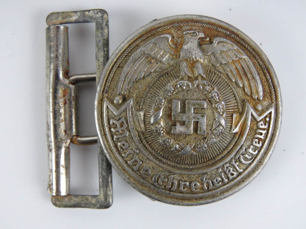 Three German Army buckles being Army, SS and SS Officers each having makers mark to back. - Image 4 of 8