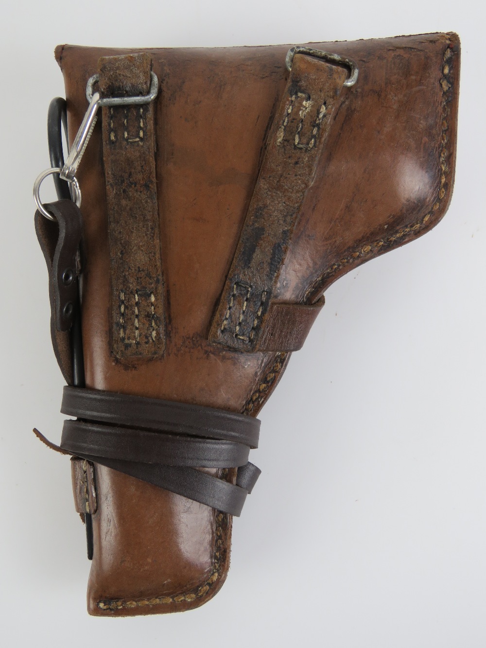 A WWII Tokarev TT33 leather holster with spare magazine, cleaning rod and lanyard. - Image 2 of 4