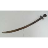 An Indian Tulwar sword having 74cm curved blade, Delhishahi hilt.