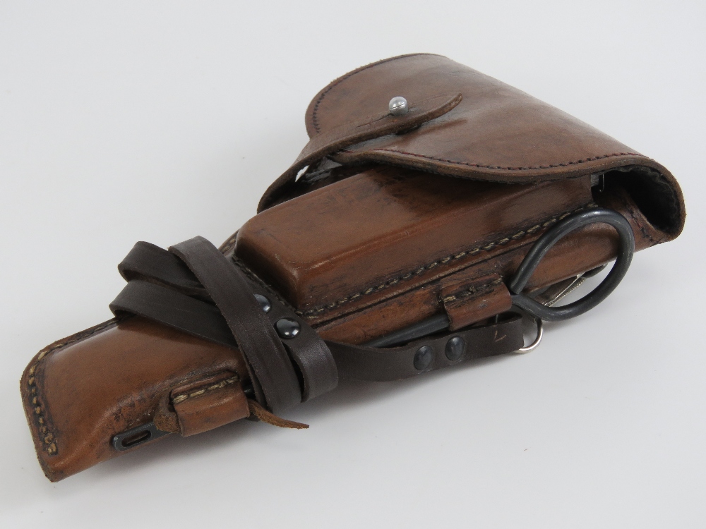 A WWII Tokarev TT33 leather holster with spare magazine, cleaning rod and lanyard. - Image 3 of 4