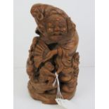 A carved bamboo figure of Zhong Kui myth