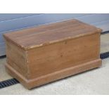 A late 19th century pine lidded trunk, 8