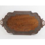 A good decorative oak shaped tray, blind