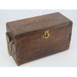 A Chinese military box having metal lining, 40cm wide inc handles.