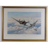 Print; Russian Roulette by Robert Taylor, Yak 3s and Me109s fly head on, No 49/1250,