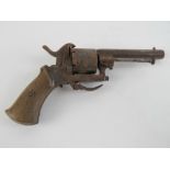 An obsolete calibre pinfire revolver.