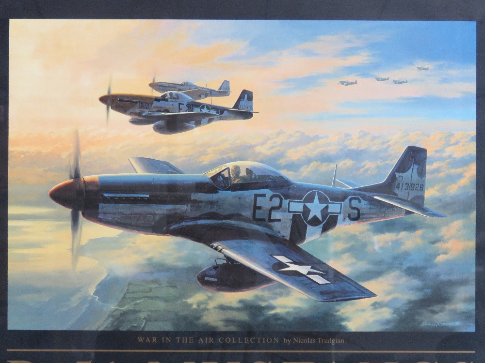 Print; P-51 Mustang, in frame, 1940-1990 50th anniversary. - Image 3 of 3