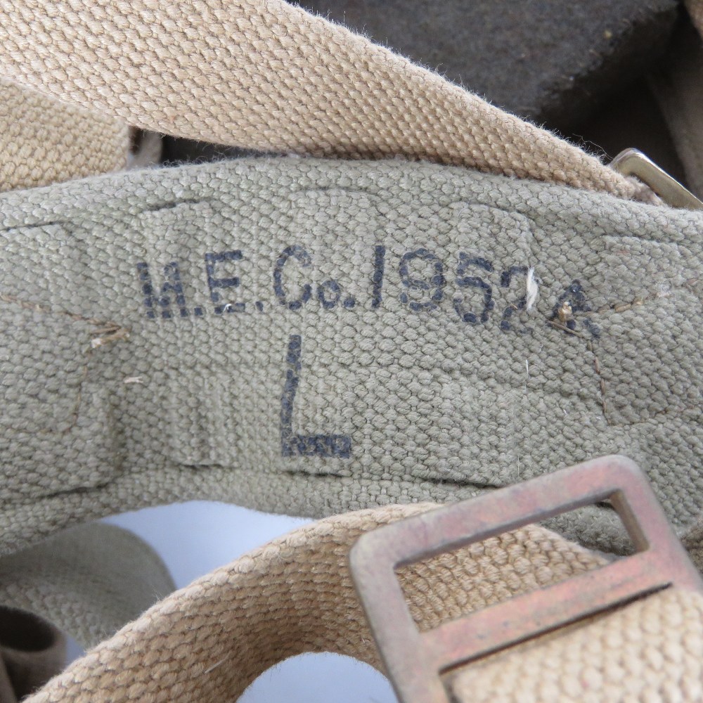 A WWII British 36 pattern webbing set with Bren magazine pouches, water bottle and utility pouches. - Image 2 of 5