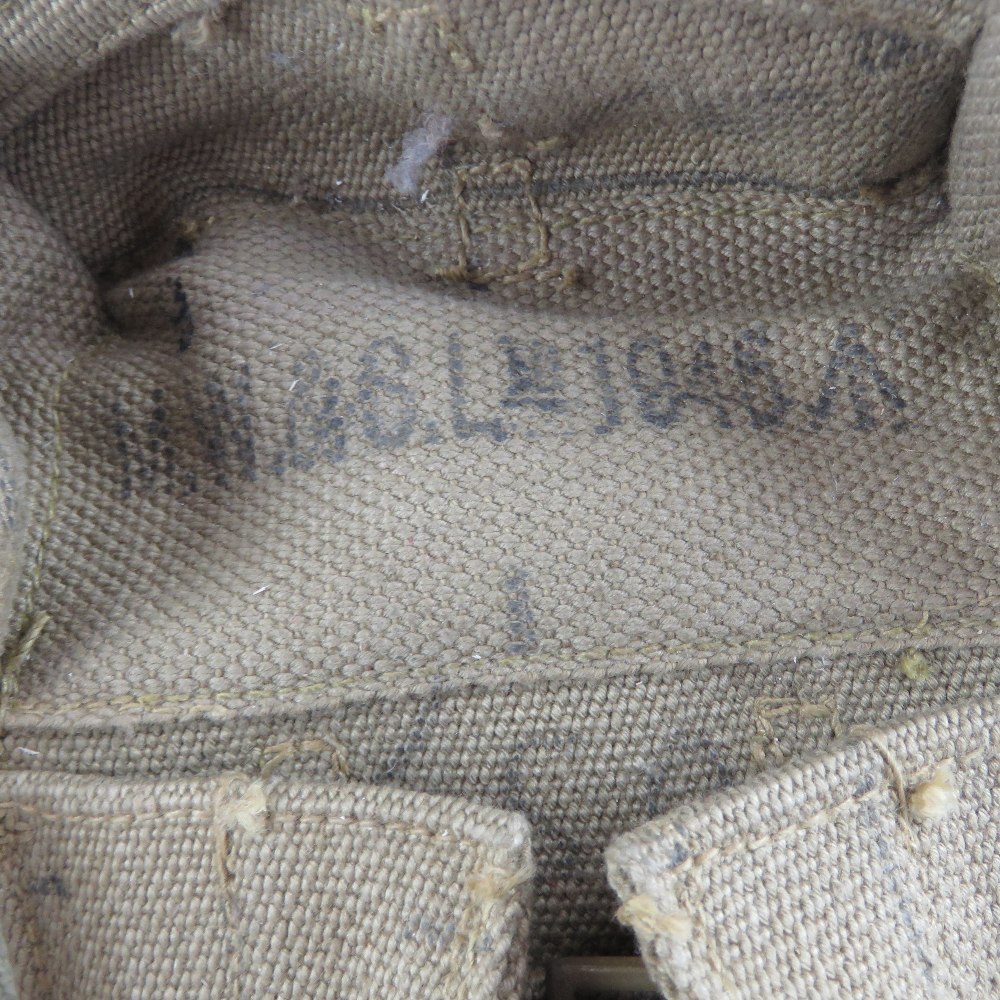 A WWII British 36 pattern webbing set with Bren magazine pouches, water bottle and utility pouches. - Image 3 of 5