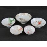 Five assorted 20th century Japanese porcelain bowls.