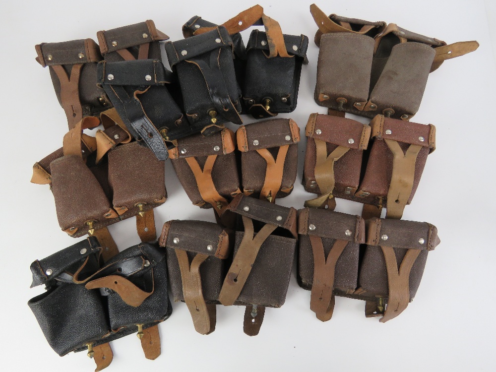 Ten WWII Russian Mosin Nagant ammo pouches.