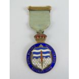 Masonic; A HM silver and enamel Royal Masonic Institution Boys (Steward 1929) jewel medal.