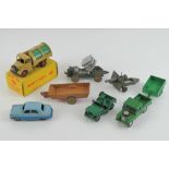A Dinky Toys Bedford Dustcart No252 with original box, together with a Dinky Toys farm trailer,