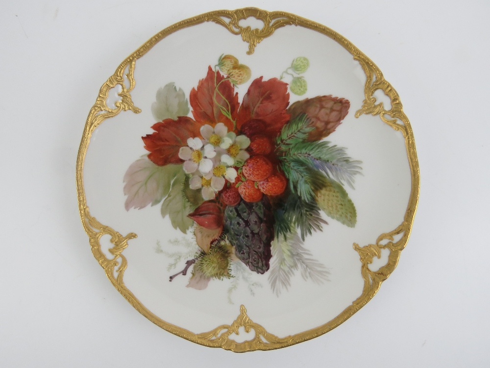 A fine pair of handpainted and gilded cabinet plates marked KPM verso, - Image 2 of 5