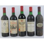 Wine; four bottles of St Emillion; chateau Fluer d lisse 1981, chateua grad destie 1985,