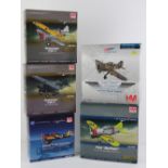 Three limited edition Hobby Master Air Power Series 1:72 scale model aircraft;