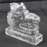 A Gordon's Gin boars head advertising glass sign, 17cm wide.