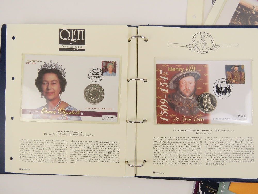 A quantity of first day covers with commemorative coins, most within album, thirteen items. - Image 3 of 4