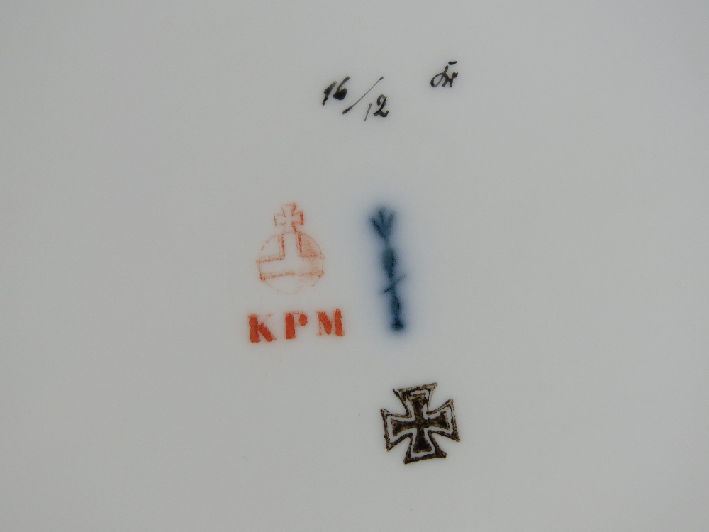 A fine pair of handpainted and gilded cabinet plates marked KPM verso, - Image 3 of 5