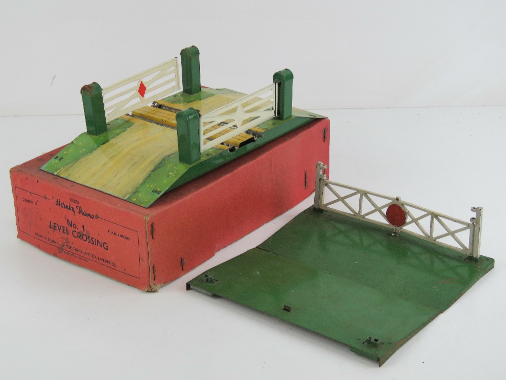 A Hornby 0 gauge number one level crossing with original box,