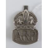 A HM silver ARP badge, hallmarked London 1938.