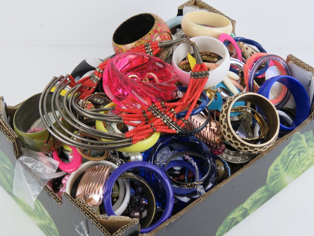 A large quantity of assorted vintage and contemporary costume jewellery including necklaces,