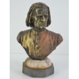 A late 19th Century bust of composer Franz Liszt signed E.