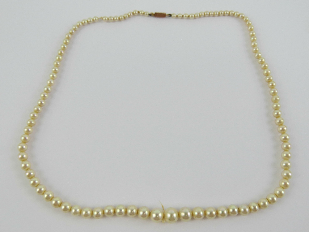 Ciro of Bond Street London & New York; a set of vintage Ciro faux pearls with 9ct gold clasp,