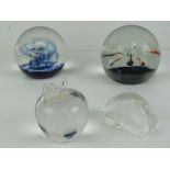 Paperweights; Selkirk Scotland 'Sea Farer', Mats Jonasson Field Mouse, Royal Doulton apple,