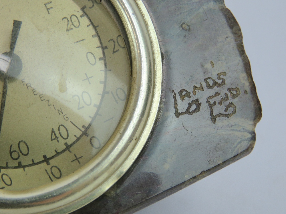 A miniature brass mantle clock having Equinox quartz movement, 5cm wide. - Image 3 of 3