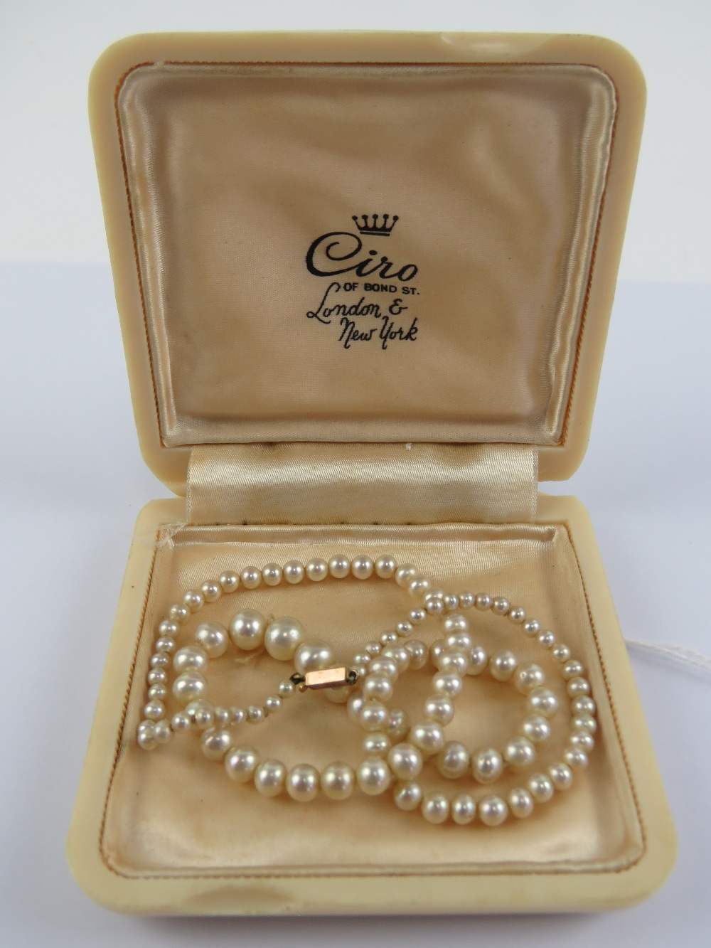 Ciro of Bond Street London & New York; a set of vintage Ciro faux pearls with 9ct gold clasp, - Image 3 of 3