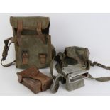 A ZB26/30 mag loader and bag, leather mag pouch and canvas mag carrier.