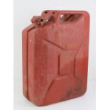 A WWII British Jerry can, having War Department marks upon and dated 1945.