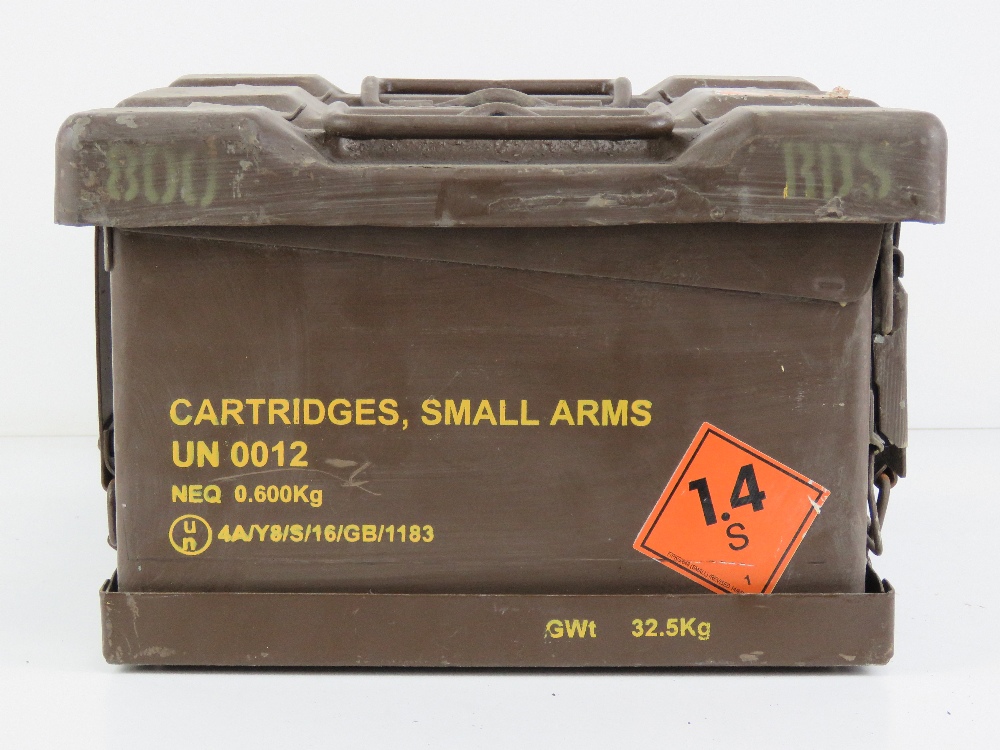 A British Military 7.62 ammo carrier with four ammo tins. - Image 2 of 4