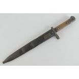 A WWII German MP34 bayonet having 24.5cm blade, with scabbard (scabbard a/f).