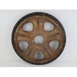 A WWII German SD KFZ 251 armoured truck wheel.