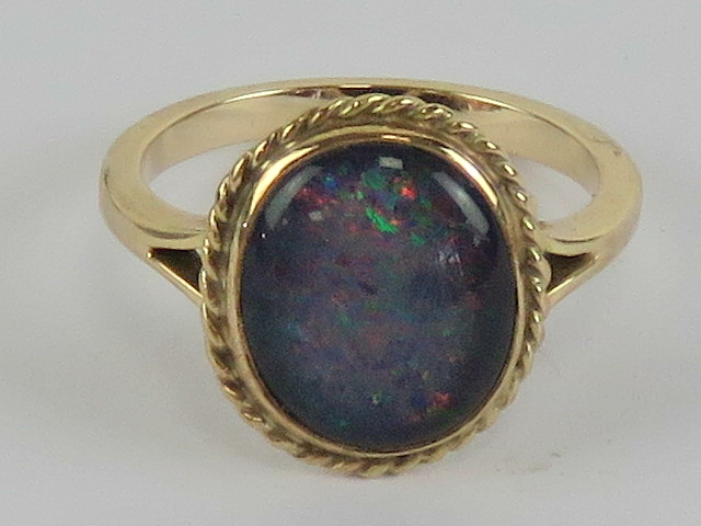 A specially designed opal doublet ring,