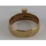 A 9ct gold ring having later added bale to be worn as a pendant, hallmarked 375, size Y, 5.2g.