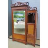 French Art Nouveau: a mahogany wardrobe (in the armoire style) with single bevelled plate glass