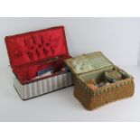 A quantity of assorted haberdashery items within two sewing boxes.