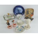 A Copeland Spode lidded tureen together with other assorted ceramics including wedgwood dish,