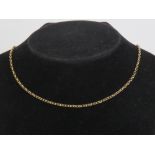 A 9ct gold faceted oval link chain necklace measuring 41cm in length, hallmarked 375 and weighing 4.