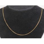A 9ct gold flattened curb link chain necklace, 51cm in length and stamped 9kt, 3.3g.