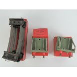 A Hornby 0 gauge box, half dozen curved half rails in original box,