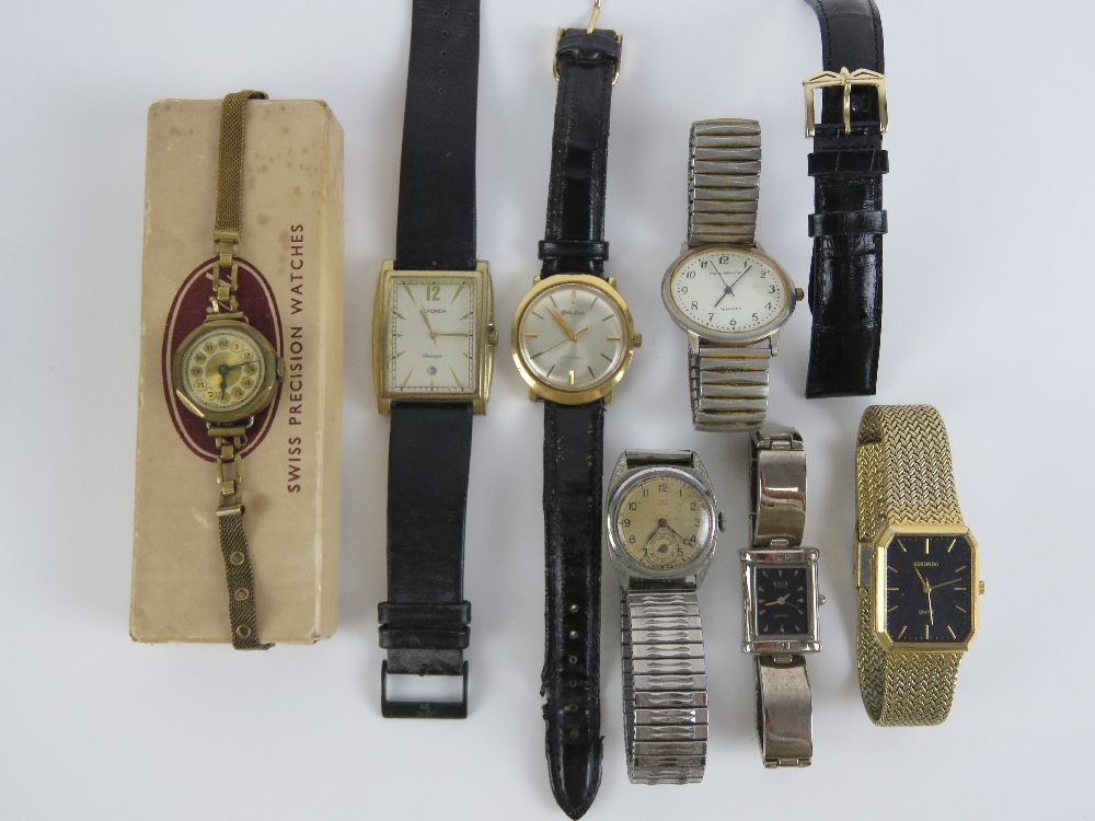 A quantity of assorted wristwatches including; Sekonda in box,