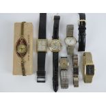 A quantity of assorted wristwatches including; Sekonda in box,