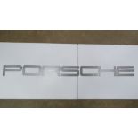A rare solid metal font-correct 'Porsche' wall sign comprising the seven individual letters each 12.