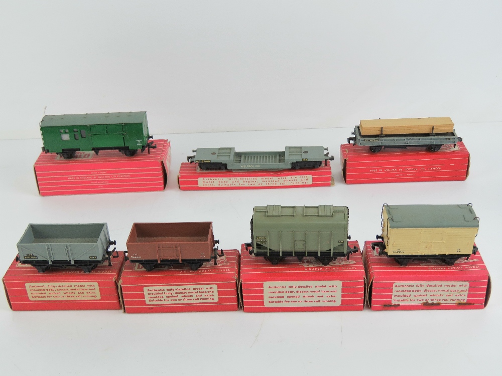 A quantity of Hornby Dublo 'Super detail' 00 wagons including good wagon, coal wagon, grain wagon,